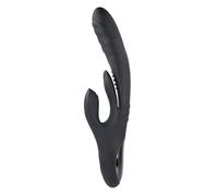 Playboy Rapid Rabbit - rechargeable rabbit vibrator (black)