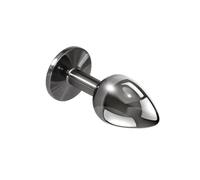 Playboy Tux Small 2.5 Inch Metal Butt Plug - Silver Silver