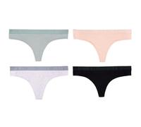 PLAYBOY Women's Amazon Exclusive Juniors Ladies Bunny Print Underwear and Bra Sets in Sizes XXS-XL Panties, 4-Pack Basic Thong, (Pack of 4)