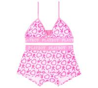 Playboy Women's Amazon Exclusive Juniors Ladies Print Underwear and Bra Sets in Sizes XXS-XL Boy Short Panties, 2-Pack Pink Bunny and Hearts, S (Pack of 2)
