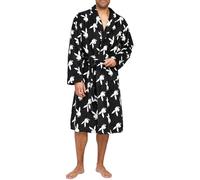 PLAYBOY Women's Amazon Exclusive Luxury Super Soft Plush Rolled Collar and Pockets, Black Bunny Robe, One Size