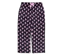 Playboy Women's Super Soft Cozy Yummy Lounge Multiple Prints Sizes XXS-XL Casual, Sherpa Pant-Pink Bunny Toss Black