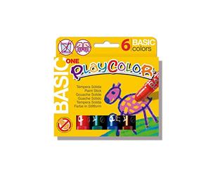 PlayColor, PC10711 Basic Solid Poster Paint One Set, Pack of 6, 15 x 2 x 14.5 cm