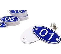 PlayCool ABS Engraved 30mm x 50mm Oval Table Numbers (1-100) Pubs Restaurants Clubs - Blue - 1 to 100