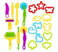 Playdough Tools Kit - 20 Pcs Dough Set, Kids Playdough Accessories | Creative Pretend Play Kitchen Toys, Plasticine Modeling for Children