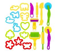 Playdough Tools Kit - Educational Kids Play Dough Tool | 20Pcs Playdough Tools Set - Play Dough Tools Kit with Various Molds Shape Rollers Cutter Pretend Play, Birthday for