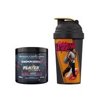 Player Ammo TEKKEN 8 Berry Burst Energy Drink Powder + Hwoarang Shaker | Officially Licensed | Berry Burst | Hwoarang Orange Shaker | Sugar Free | 60 Servings | Nootropics | Made in UK