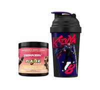 Player Ammo TEKKEN 8 Panda Power Peach Powder + Kazuya Shaker | Officially Licensed | Panda Power Peach | Kazuya Purple Shaker | Sugar Free | 60 Servings | Nootropics | Made in UK