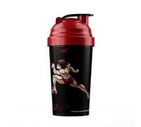 Player Ammo X BAKI | Officially Licensed Limited Edition 600ml Full-Colour Shaker | Made in the UK | BPA-Free Mixer Bottle with Mesh System for Smooth Mixing (Red)