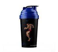 Player Ammo X BAKI | Officially Licensed Limited Edition 600ml Full-Colour Shaker | Made in the UK | BPA-Free Mixer Bottle with Mesh System for Smooth Mixing (Blue)