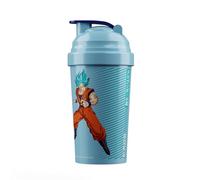 Player Ammo X DRAGON BALL SUPER DBS | Officially Licensed Limited Edition 600ml Full-Colour Shaker | Made in the UK | BPA-Free Mixer Bottle with Mesh System for Smooth Mixing (Goku Blue SSJB)