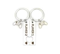 Player1 and Player2 Keychains, Steel Couple Keyrings, Funny Gamer Gifts, Mum Gifts, Key Rings for Women, Small Presents for Mum, Sister, Personalised Gifts, Keyrings for Colleagues, Good Friend Gifts