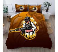 (PlayerUnknown's Battlegrounds 2, 135*200cm three-piece set) PlayerUnknown's Battlegrounds series 3D digital printed bedding three-piece quilt set