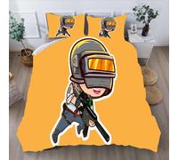 (PlayerUnknown's Battlegrounds 3, 135*200cm three-piece set) PlayerUnknown's Battlegrounds series 3D digital printed bedding three-piece quilt set