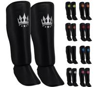 Playerz Adult Element Shin Guards - Premium Leg Protection for MMA, Muay Thai and Kickboxing - Lightweight, High-Impact Shin Pads With a Non-Slip Design for Men and Women