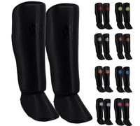 Playerz Adult Element Shin Guards - Premium Leg Protection for MMA, Muay Thai and Kickboxing - Lightweight, High-Impact Shin Pads With a Non-Slip Design for Men and Women