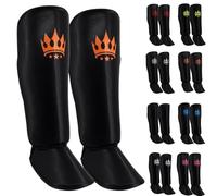 Playerz Adult Element Shin Guards - Premium Leg Protection for MMA, Muay Thai and Kickboxing - Lightweight, High-Impact Shin Pads With a Non-Slip Design for Men and Women