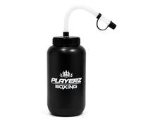 Playerz Boxing Fatboy Water Bottle - 1-Litre Capacity, Clear See-Through Spout, Durable Construction, Ideal for Boxing, Training, Gym Workouts - White/Red Design