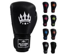 Playerz Element Adult Boxing Gloves - Premium, High-Performance Training Gloves for Boxing, Muay Thai, and Kickboxing - Superior Comfort and Protection for Men and Women (Black/White, 14oz)