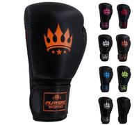 Playerz Element Adult Boxing Gloves - Premium, High-Performance Training Gloves for Boxing, Muay Thai, and Kickboxing - Superior Comfort and Protection for Men and Women (Black/Orange, 16oz)