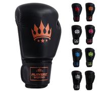 Playerz Element Adult Boxing Gloves - Premium, High-Performance Training Gloves for Boxing, Muay Thai, and Kickboxing - Superior Comfort and Protection for Men and Women (Black/Copper, 14oz)