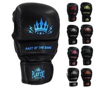 Playerz Element Kids MMA Sparring Gloves, Synthetic Leather Grappling Gloves, Side Thumb Protection, Double Wrap Closure, 1" High Tech Padded Knuckle for Young Martial Artists