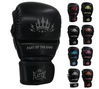 Playerz Element Kids MMA Sparring Gloves, Synthetic Leather Grappling Gloves, Side Thumb Protection, Double Wrap Closure, 1" High Tech Padded Knuckle for Young Martial Artists