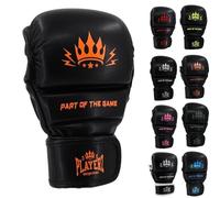 Playerz Element Kids MMA Sparring Gloves, Synthetic Leather Grappling Gloves, Side Thumb Protection, Double Wrap Closure, 1" High Tech Padded Knuckle for Young Martial Artists
