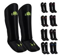 Playerz Element Kids Shin Guards, Premium Shin Pads, Ideal for MMA, Muay Thai, and Kickboxing, Full Coverage Design With Adjustable Straps and Breathable Construction