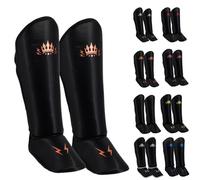 Playerz Element Kids Shin Guards, Premium Shin Pads, Ideal for MMA, Muay Thai, and Kickboxing, Full Coverage Design With Adjustable Straps and Breathable Construction