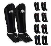 Playerz Element Kids Shin Guards, Premium Shin Pads, Ideal for MMA, Muay Thai and Kickboxing, Full Coverage Design With Adjustable Straps and Breathable Construction
