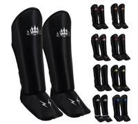Playerz Element Kids Shin Guards, Premium Shin Pads, Ideal for MMA, Muay Thai and Kickboxing, Full Coverage Design With Adjustable Straps and Breathable Construction
