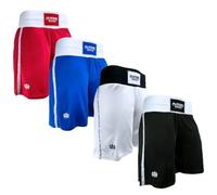 Playerz IBA Style Boxing Shorts - Adult & Kids Lightweight Elasticated Boxing Shorts for Comfort and Durability, Ideal for Workouts, Training, Sparring, and Competitions in Red, Blue, White, and Black
