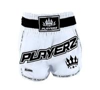 Playerz SparTech Muay Thai Shorts - Authentic Craftsmanship, Enhanced Mobility, Secure Fit, Black/White and White/Black Designs, Unisex Training Shorts Perfect for Training and Bouts