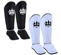 Playerz SparTech Shin Guards - Double Padded Shin Pads for Muay Thai, Kickboxing, and MMA Sparring - Durable, High-Grade Microfibre Leg Protectors With Double Hook and Loop Closure