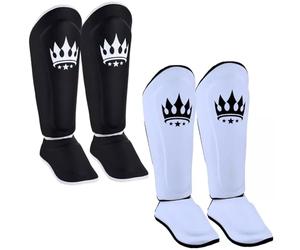 Playerz SparTech Shin Guards - Double Padded Shin Pads for Muay Thai, Kickboxing, and MMA Sparring - Durable, High-Grade Microfibre Leg Protectors With Double Hook and Loop Closure