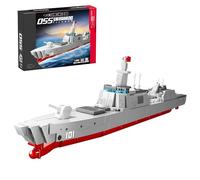 PlayExquizen Modern 055 Destroyer Building Blocks, 355 PCS Military Warship Bricks Model, Naval Combat Ship Construction Kit, STEM Learning Toy Desk Decoration, for Teens and Hobbyists