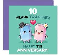 Playful 10th Anniversary Card, Cheers to a Decade of Laughs