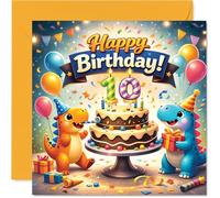 Playful 10th Birthday Card, Dino-fuelled Birthday Laughs