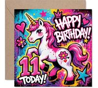 Playful 11th Birthday Card, Bursting with Birthday Magic