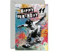 Playful 11th Birthday Card, Epic Skateboarding Vibes