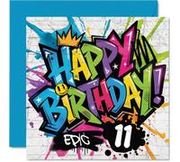 Playful 11th Birthday Card, Spray-paint Vibes for an Epic Day