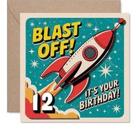Playful 12th Birthday Card, Blast off to Twelve
