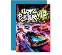 Playful 12th Birthday Card, Full Throttle Birthday Energy