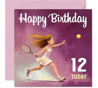 Playful 12th Birthday Card, Serve Up Birthday Fun