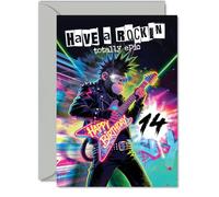 Playful 14th Birthday Card, Epic Rock-and-roll Vibes