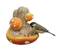 Playful 16cm High Mushroom Shaped Bird Feeder Great for Outdoor Spaces Yellow Bird Feeder