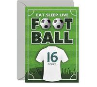 Playful 16th Birthday Card, Eat. Sleep. Live. Football