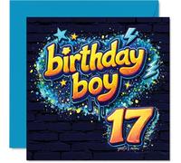 Playful 17th Birthday Card - Bring on Seventeen! - Bold, Vibrant Colours and Playful Typography for a Proper Birthday Celebration - 145mm Square, Envelope Included