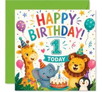 Playful 1st Birthday Card, Bursting with Birthday Cheer